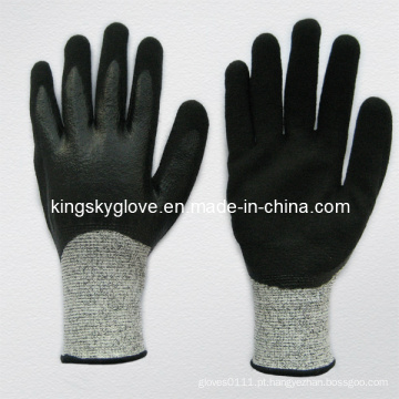 13G Hpe Liner Cut Resistance Nitrile Double Dipped Glove (5049)